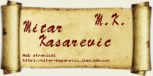 Mitar Kašarević vizit kartica